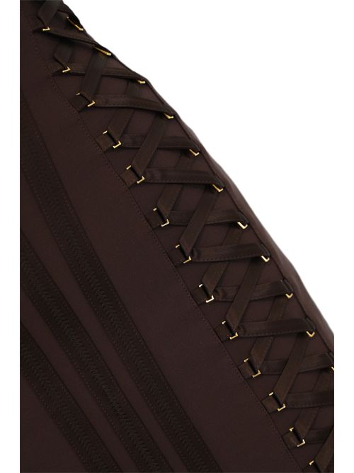 Abito in crepe stretch con lacci criss-cross Elisabetta Franchi | AB74252E2644